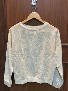 Embroidered Cream Top