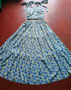 Beach Wear Coord Set - Top And Skirt