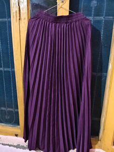 Pleated Purple Maxi Skirt
