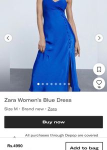 🔻Sale Alert ₹790- Zara Blue Satin Dress