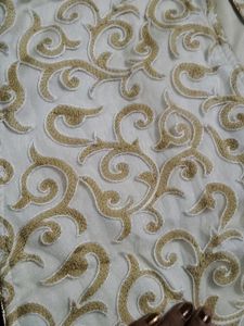 Ethnic White Kurta With Mirror Work Border