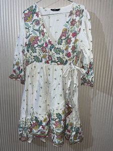 Floral Wrap Dress - Size L