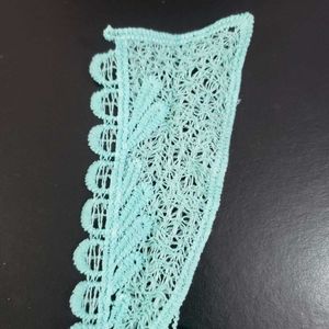 Aqua Floral Lace Applique collar