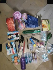 Craft Supply Lot - Yarn, Glitter, Tools & More!