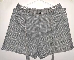 Black amd White Checked Shorts