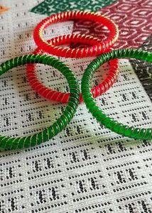 Combo Bangles Red And Green