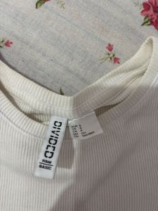 White Ribbed T-Shirt