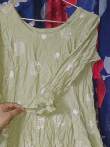 Green Printed Casual Dress