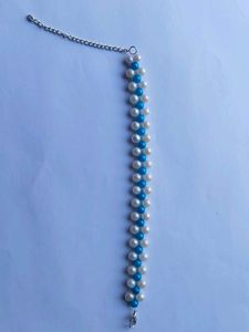 Pearl & Blue Bead Bracelet