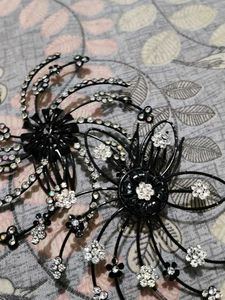 Rhinestone Flower Hair Comb