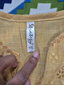 Yellow Embroidered Kurta