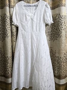 White Floral Printed Dress