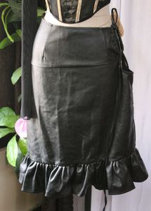 Faux Leather Asymmetrical Skirt
