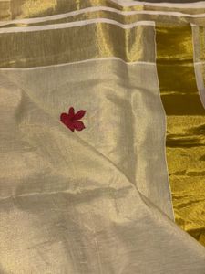 Pastel Red floral Tissue set saree 😍😍😍