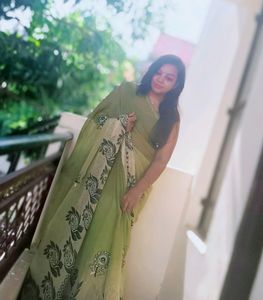 Green Georgette Saree
