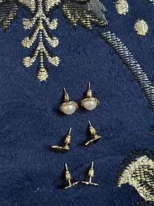 Earring Stud Set - Gold Toned