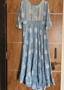 Elegant Long Sky Blue Kurti – Grace in Every Hue