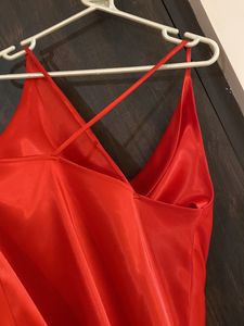 Red Cowl Neck Slip Top