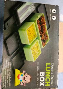 Lunch Box with Utensils Green /Orange