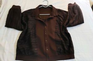 Brown Button-Up Shirt