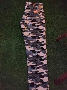 Cargo Denim Army Printed Pants