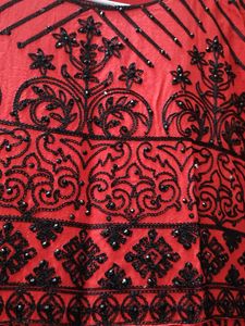 Ethnic Gown With Vibrant Red And Black Colour