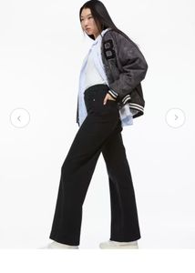 H&amp;M Black High Waist Wide Leg Jeans