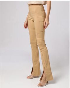 New With Tag Beige Stylish Split Hem Trousers