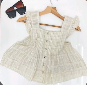 Sheer Buttoned White Dress