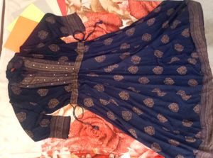 Navy Blue Patterned Dress