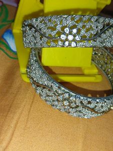 Golden With Ab Polish Stone Bangles