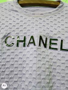 textured lavender mauve top chanel printed