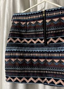 Patterned Mini Skirt