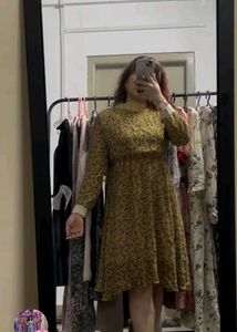 Vintage Floral Print Midi Dress
