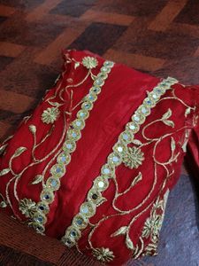 Very Beautiful Red Net Gown Heavy Embroidery