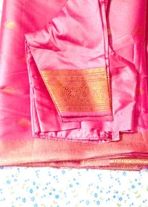 Pink  silk Saree with Blouse