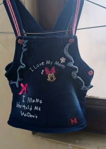 Denim Overalls - 'I Love My Mom'