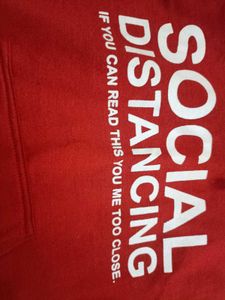 Red Social Distancing Hoodie