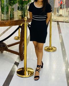Black Dress With White Piping