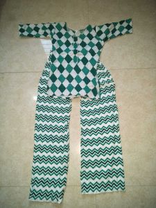 Green &amp; White Kurta