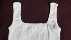 White Ribbed Tank Top