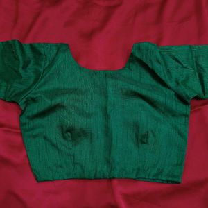 Tailored Green Blouse with Embellishments