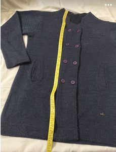 Double Breasted Wool Blend Cardigan Coat