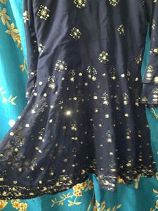 Navy Blue Embellished Kurta