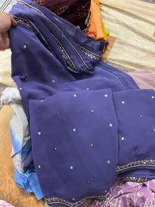 Embellished Purple Saree