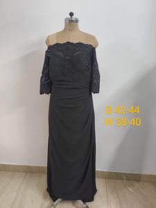 Elegant Black Lace Off-Shoulder Gown