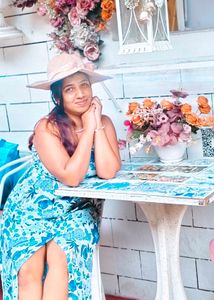 Floral Blue Flowy Beach Dress