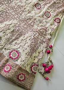 Elegant cream n pink Lehenga Choli