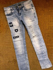 Distressed Jeans with Patches