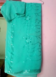 Sky Blue Sitara Work Saree
